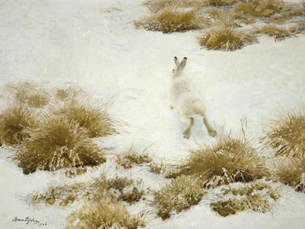 Reproduktion av målningen av snöharen bland tuvor - Bruno Liljefors - Bild 2