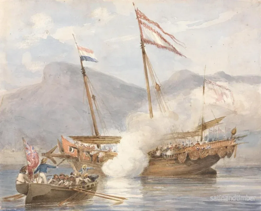 Reproduktion av målningen Action à Kowloon - Lt Joseph Sparkhall Rundle - Bild 2
