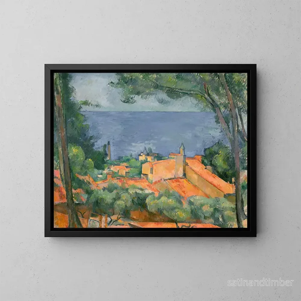 Reproduktion av målningen L'Estaque aux toits rouges - Paul Cézanne