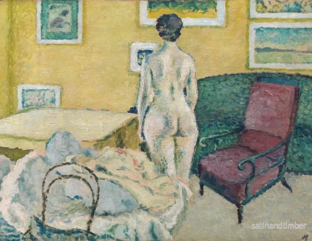 Reproduktion av målningen inomhus med nu stående - Harald Giersing - Bild 2