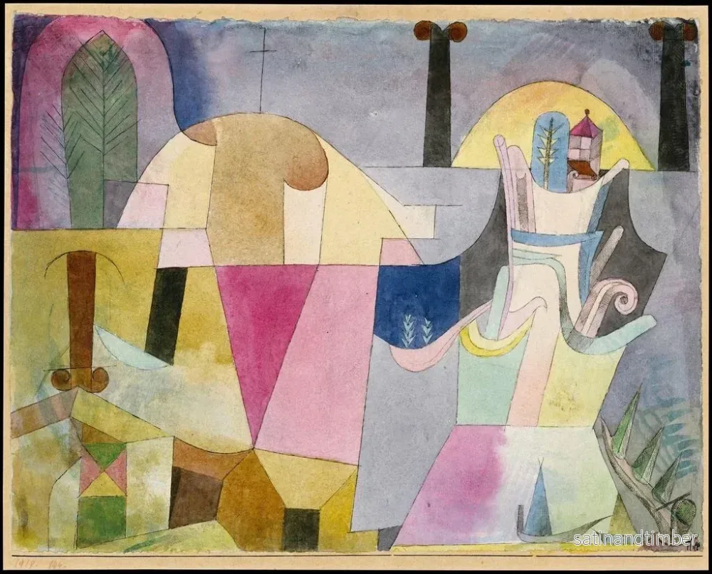 Reproduktion av målningen med svarta kolumner i ett landskap - Paul Klee - Bild 2
