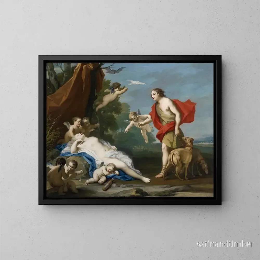 Reproduktion av målningen Venus och Adonis - Jacopo Amigoni