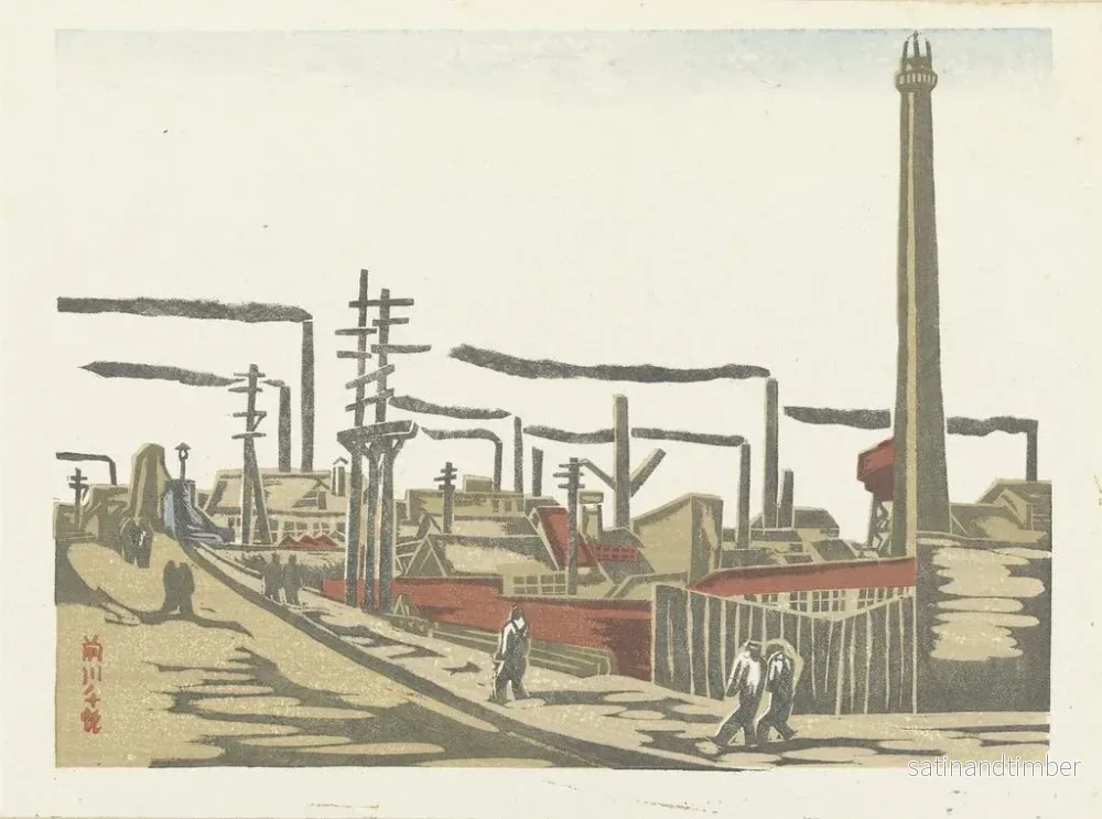 Reproduktion av målningen Quartier industriel de Honjo - Maekawa Senpan - Bild 2