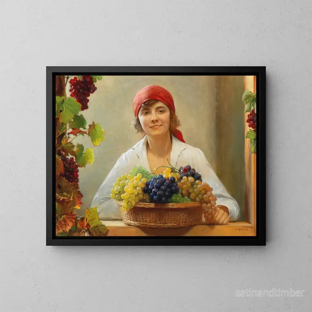 Reproduktion av målningen La récolte des raisins - Franz von Matsch