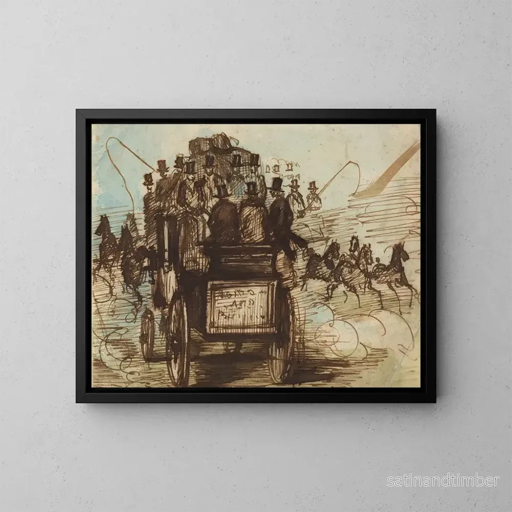 Reproduktion av målningen Le coche de Brighton – Constantin Guys Reproduktion av målningen Le coche de Brighton – Constantin Guys