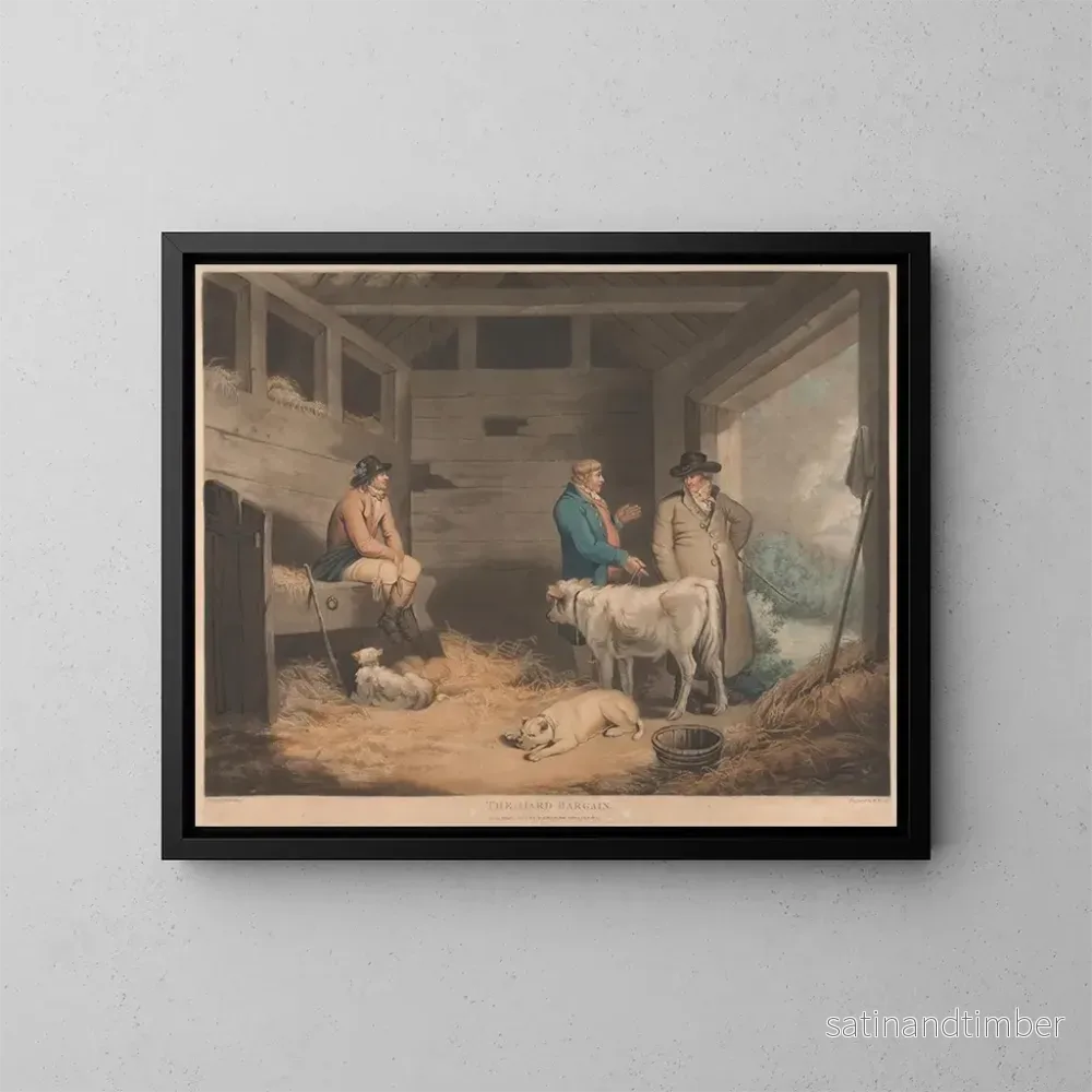 Reproduktion av målningen Le Marché difficile - George Morland
