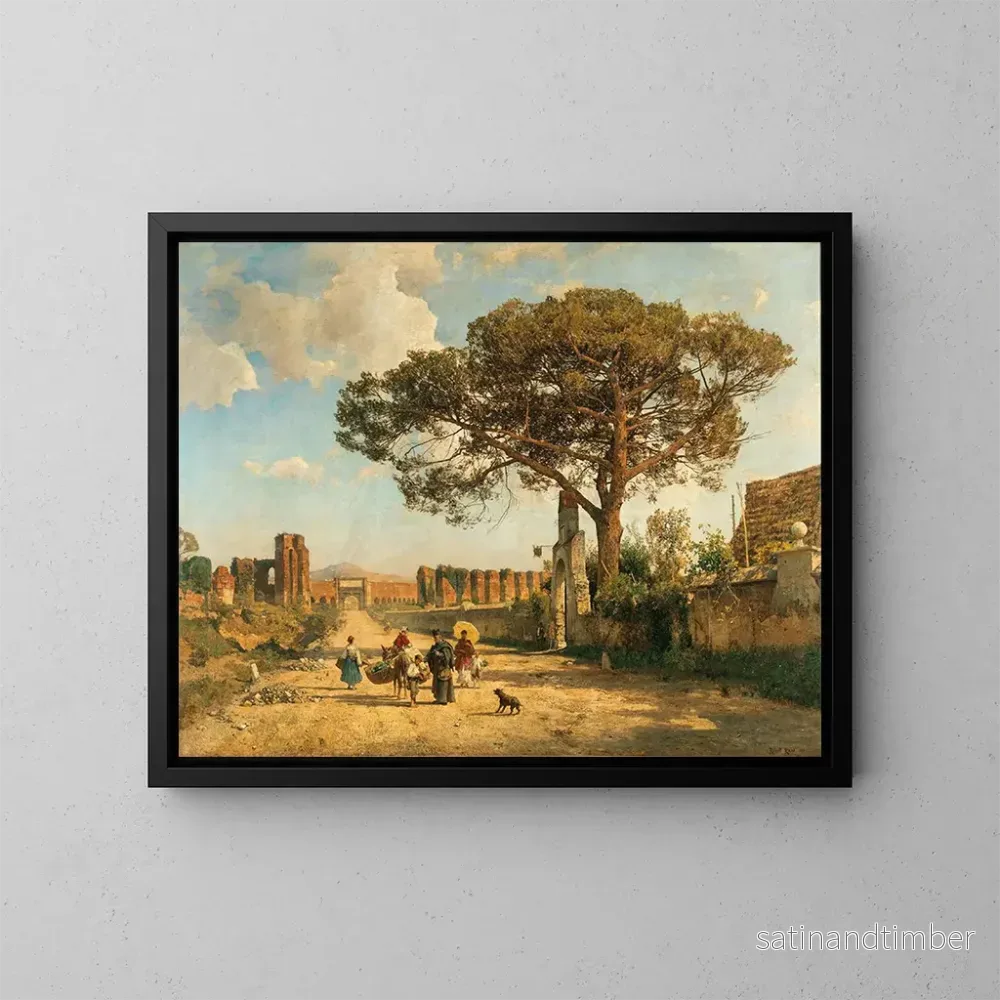 Reproduktion av målningen Porta Furba på vägen till Frascati i Rom - Robert Russ