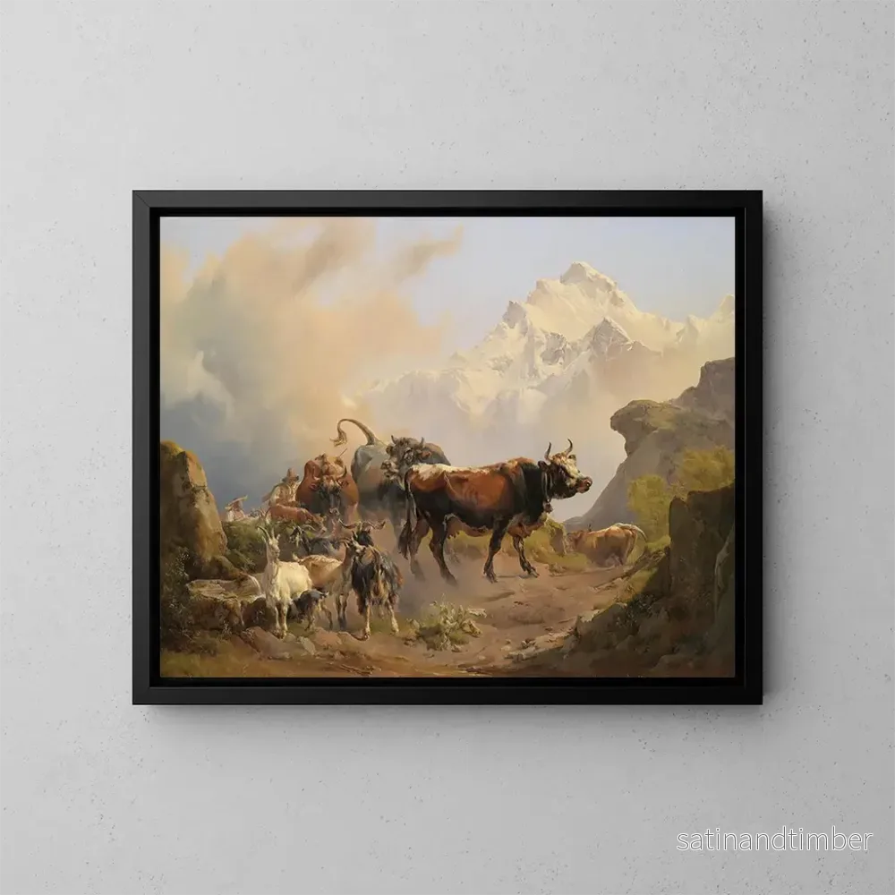 Reproduktion av målningen La transhumance - Johann Nepomuk Rauch