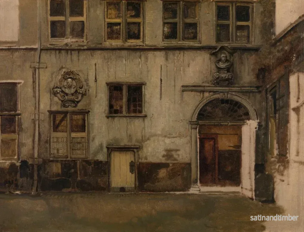 Reproduktion av målningen av gården på Christoffel Plantin-huset - Jan August Hendrik Leys - Bild 2