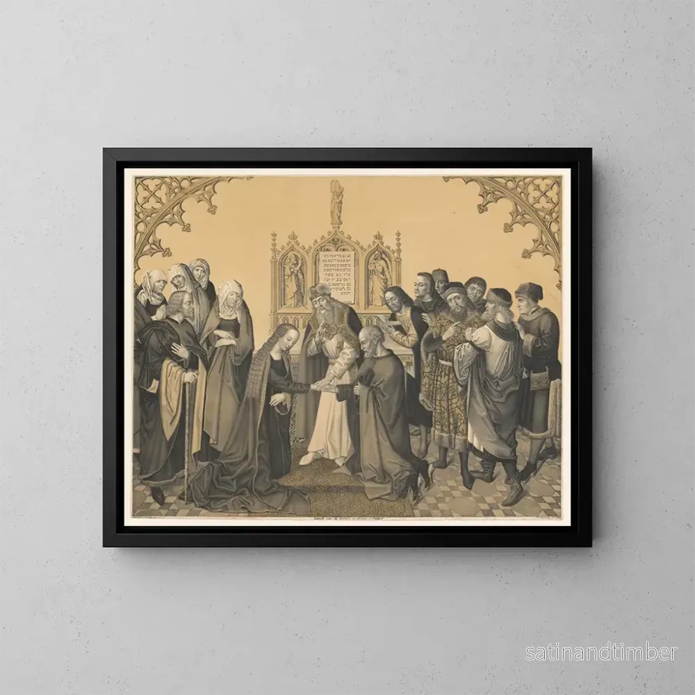 Reproduktion av målningen av Äktenskapet mellan Josef och Maria - Johann Nepomuk Strixner