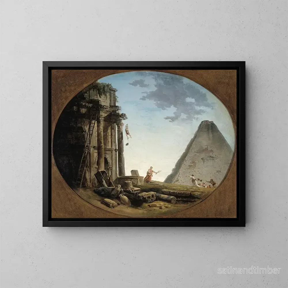 Reproduktion av målningen L'Accident - Hubert Robert