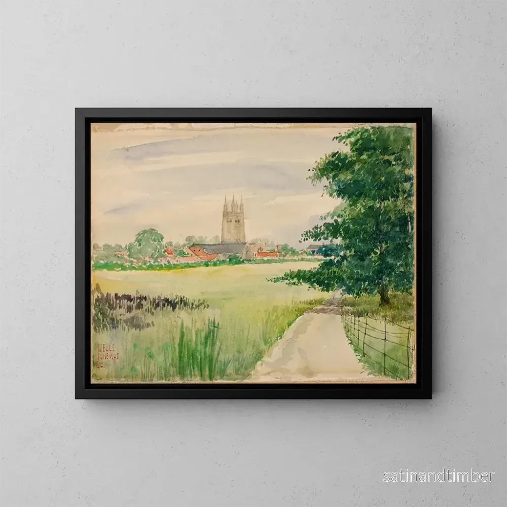 Reproduktion av målningen av Wells katedral, England – Cass Gilbert Reproduktion av målningen av Wells katedral, England – Cass Gilbert
