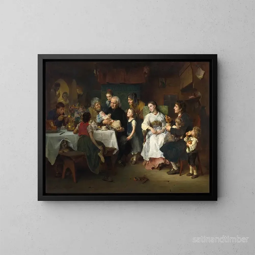 Reproduktion av målningen Le baptême - Ludwig Knaus