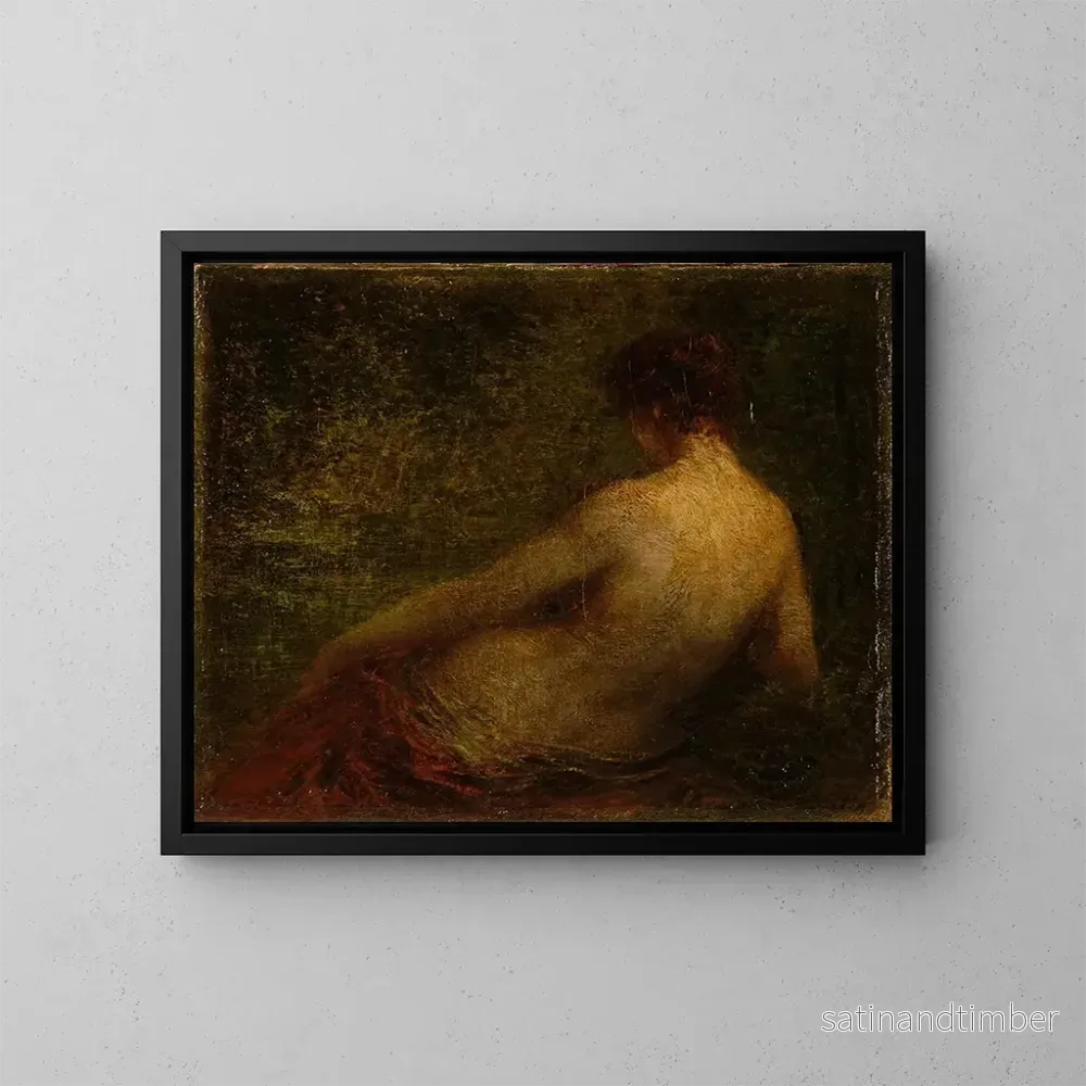 Reproduktion av målningen av en naken kvinna sedd bakifrån - Henri Fantin-Latour