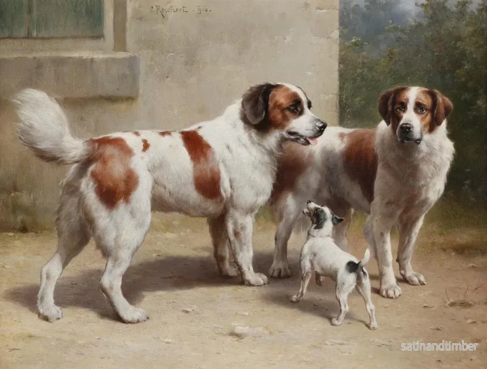 Reproduktion av målningen Tre hundar - Carl Reichert - Bild 2