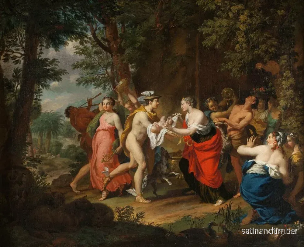 Reproduktion av målningen Mercure confiant l'enfant Bacchus aux nymphes sur Nysa - Carl Marcus Tuscher - Bild 2