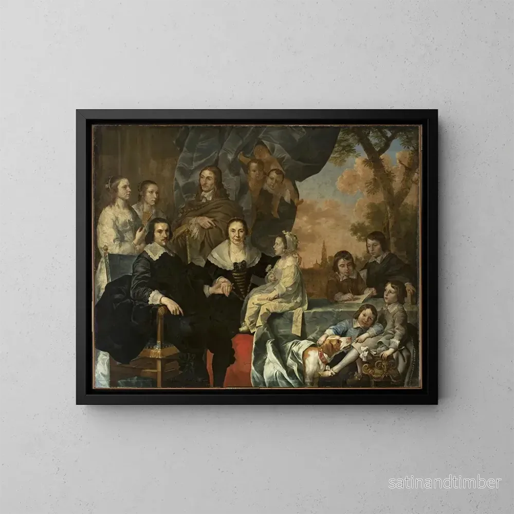 Reproduktion av målningen självporträtt med familjen - Nicolaes van Helt Stockade
