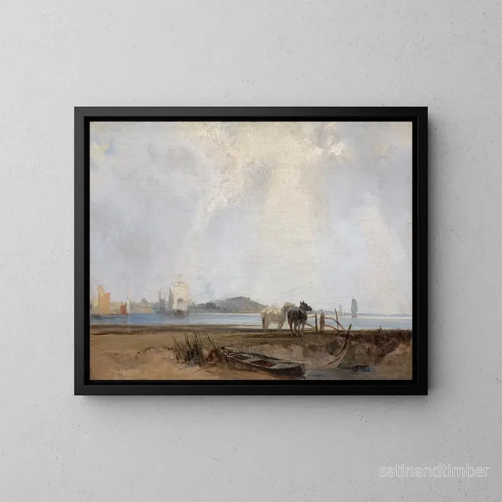 Reproduktion av målningen nära Quillebeuf - Richard Parkes Bonington