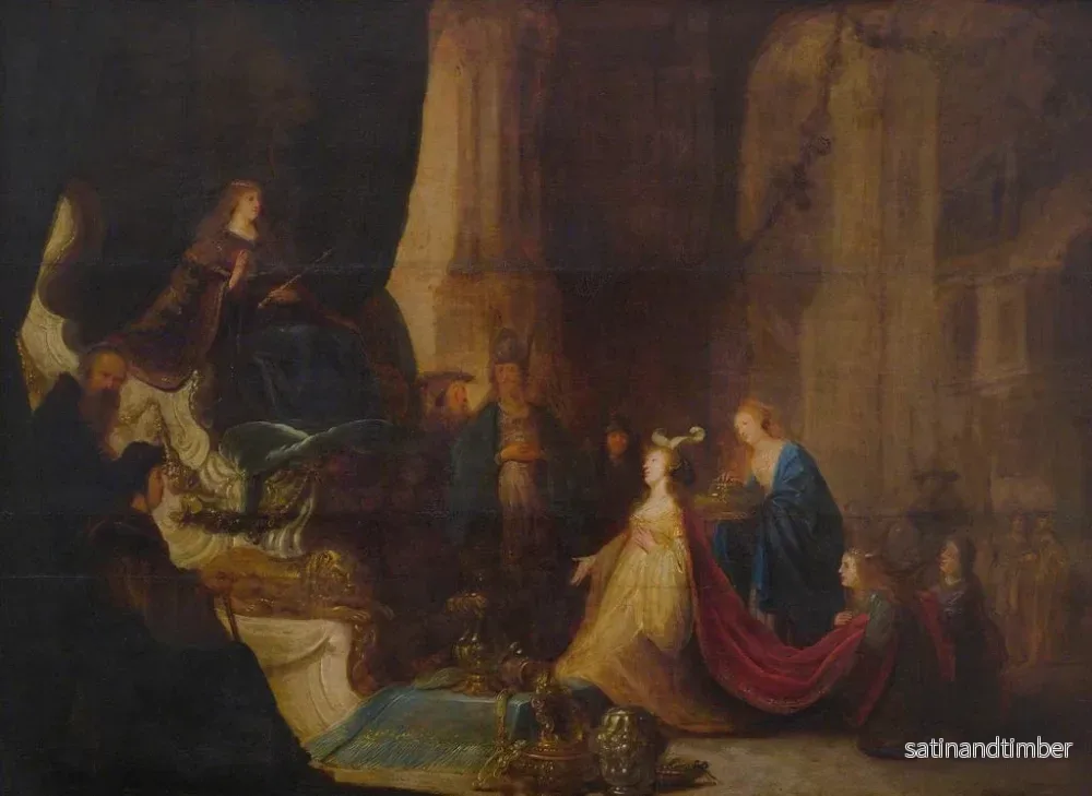 Reproduktion av målningen La Reine de Saba devant le roi Salomon - Jacob Willemsz de Wet - Bild 2