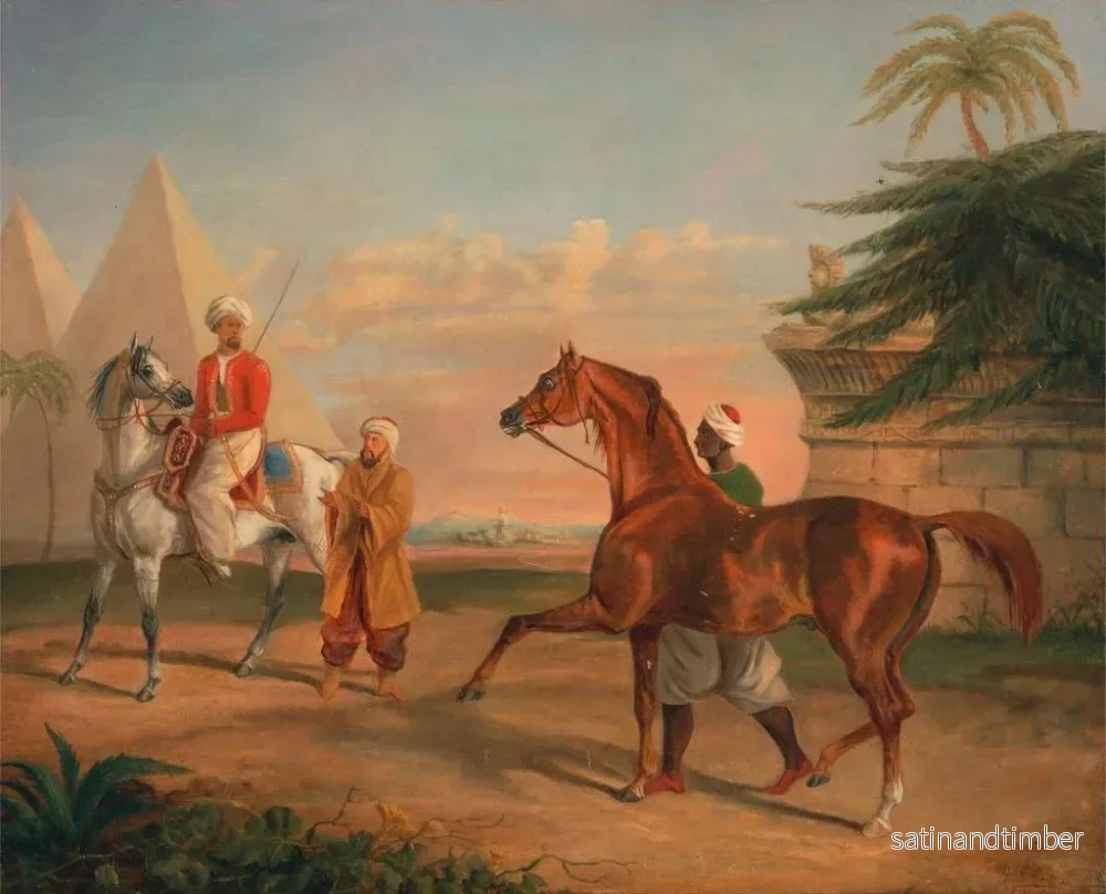 Reproduktion av målningen Mamelouk som köper en arabisk hingst - George Henry Laporte - Bild 2