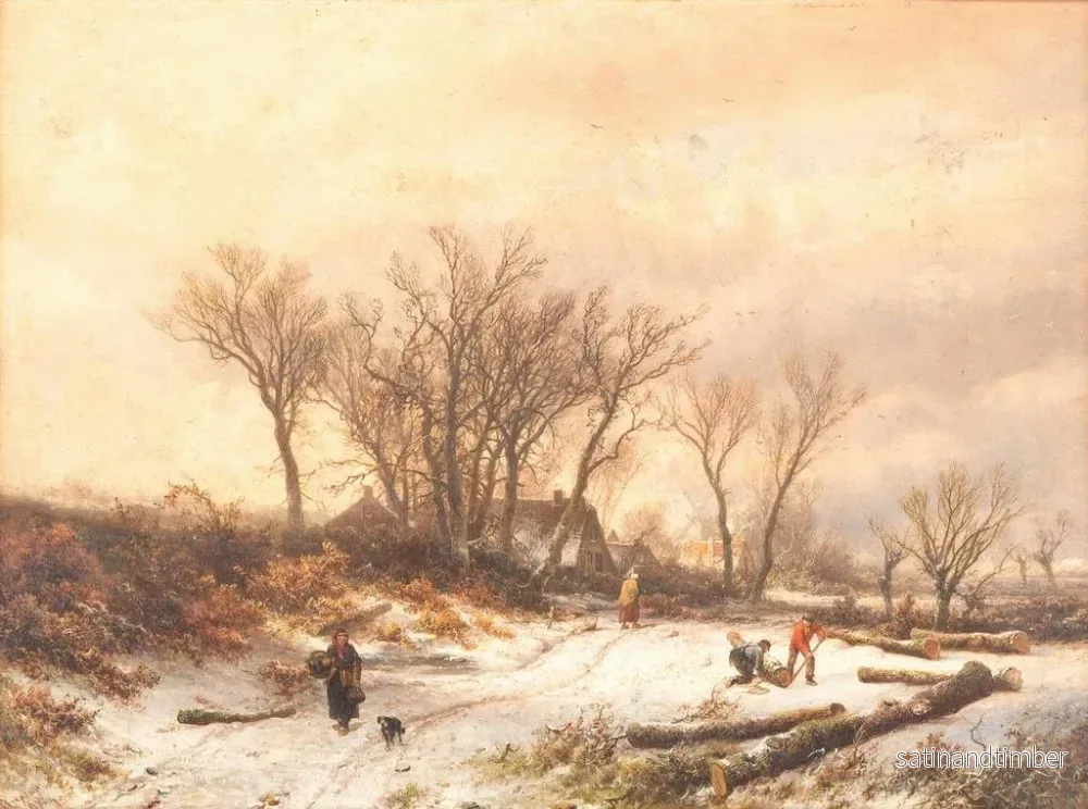 Reproduktion av målningen Landskapsbild av vintern - Pieter Lodewijk Francisco Kluyver - Bild 2