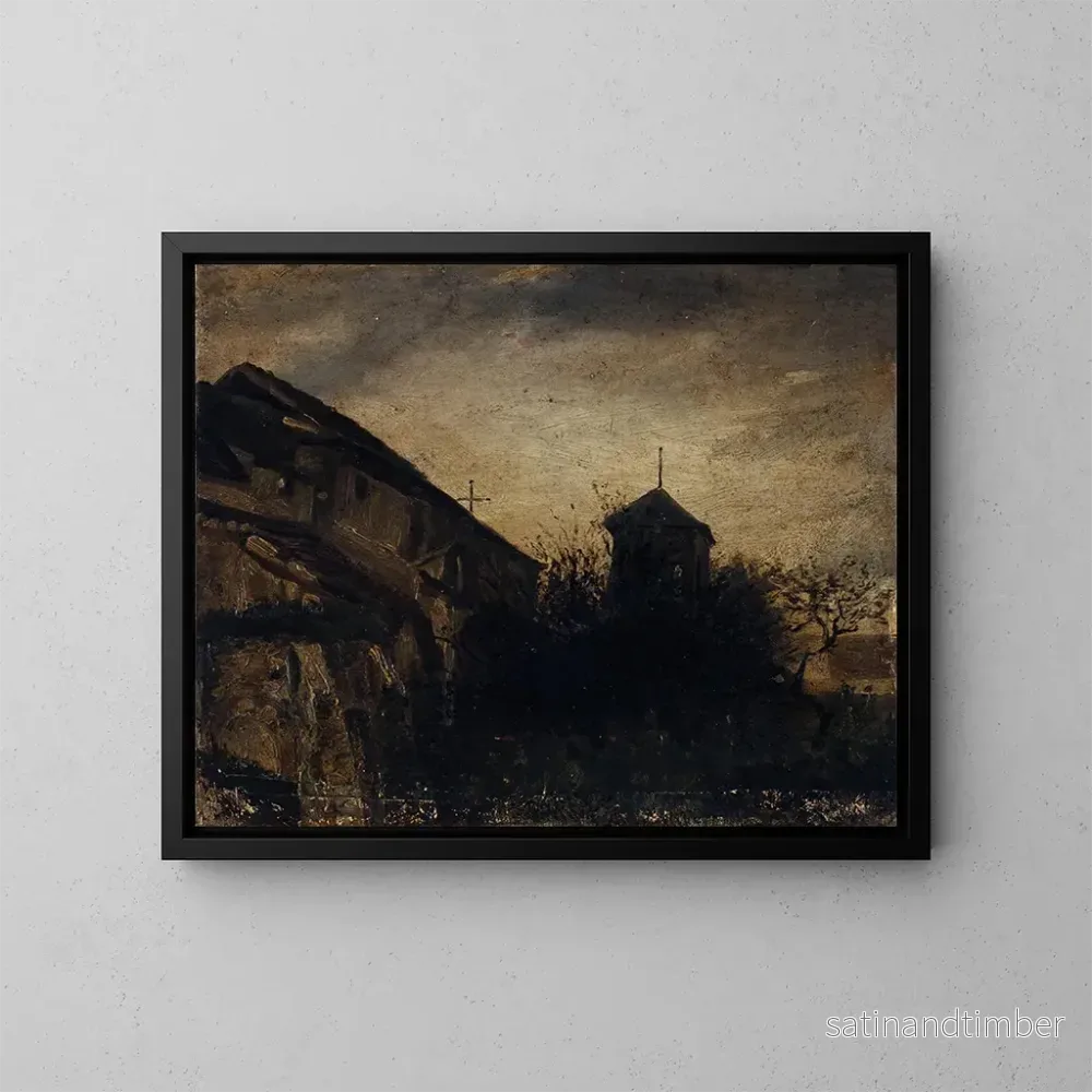 Reproduktion av målningen L'abbaye de Saint-Pierre de Montmartre - Louis-Godefroy Jadin