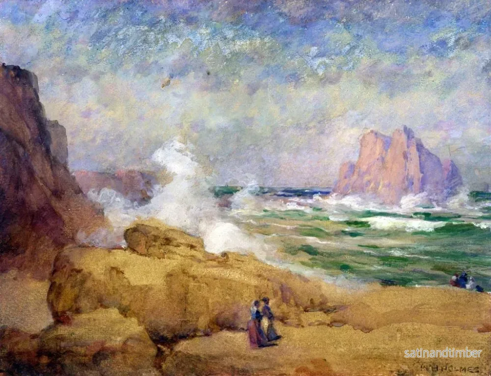 Reproduktion av målningen på kusten av Kalifornien - William Henry Holmes - Bild 2