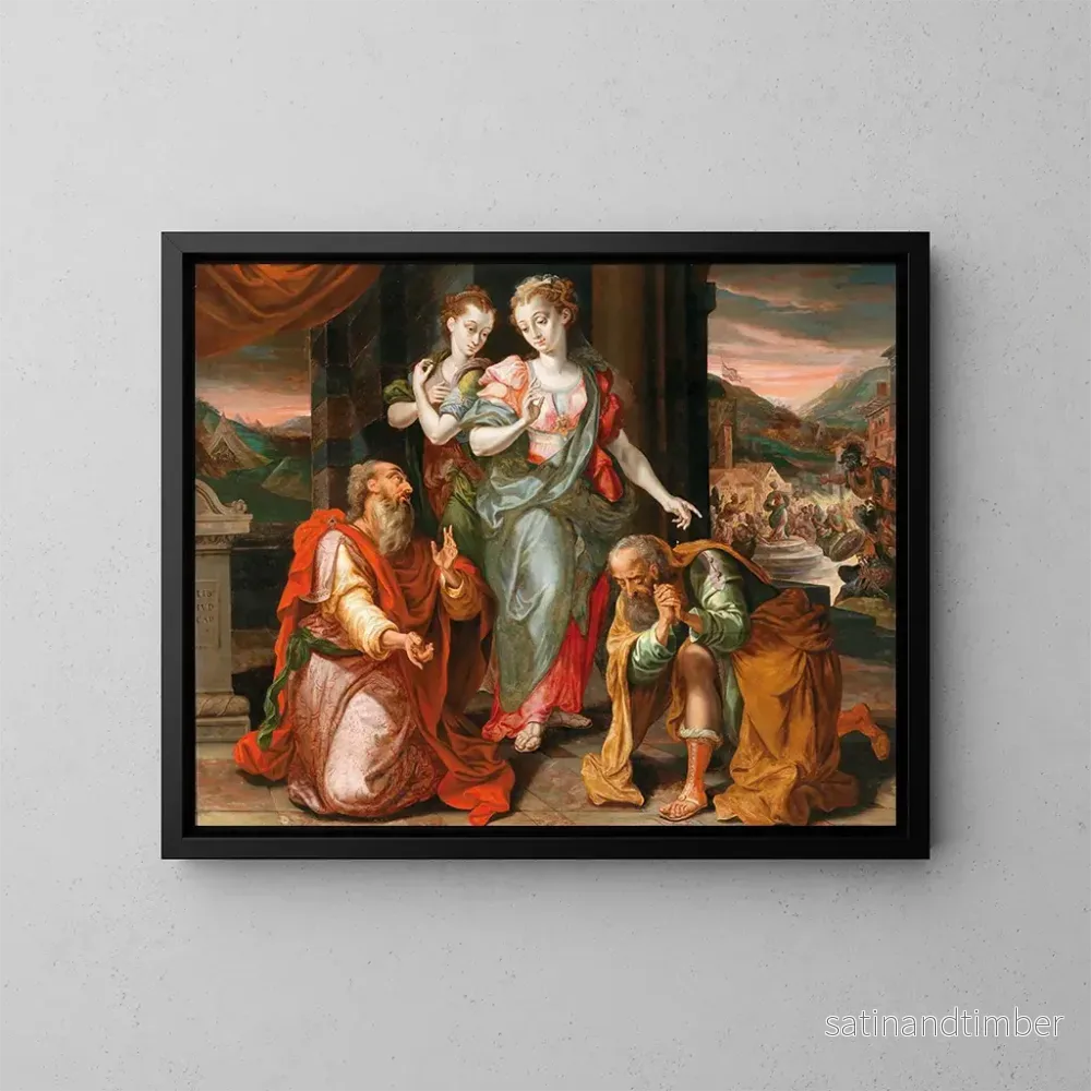 Reproduktion av målningen Judith och Holofernes, en allegori om kvinnlig kraft - Pseudo De Vos