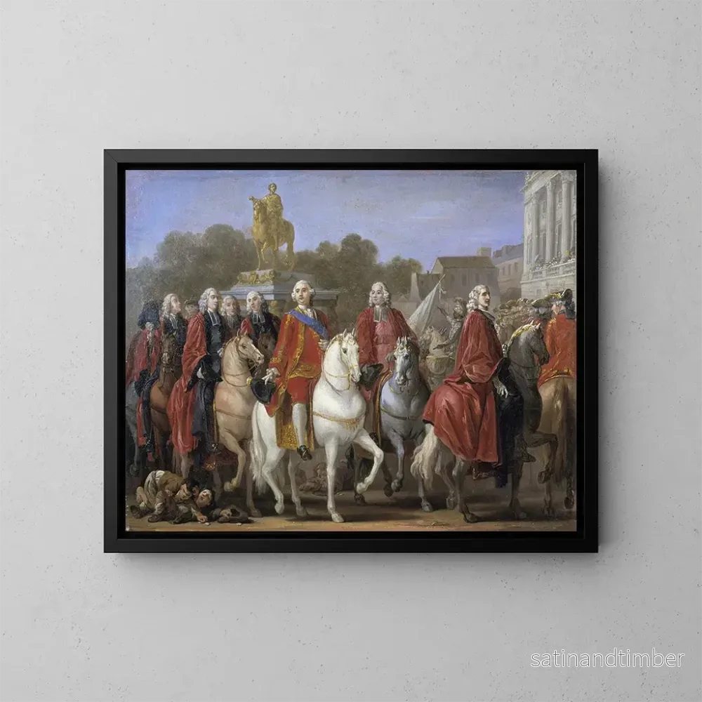 Reproduktion av målningen Invigning av statyn av Ludvig XV på platsen Mme Nom – Joseph Marie Vien Reproduktion av målningen Invigning av statyn av Ludvig XV på platsen Mme Nom – Joseph Marie Vien