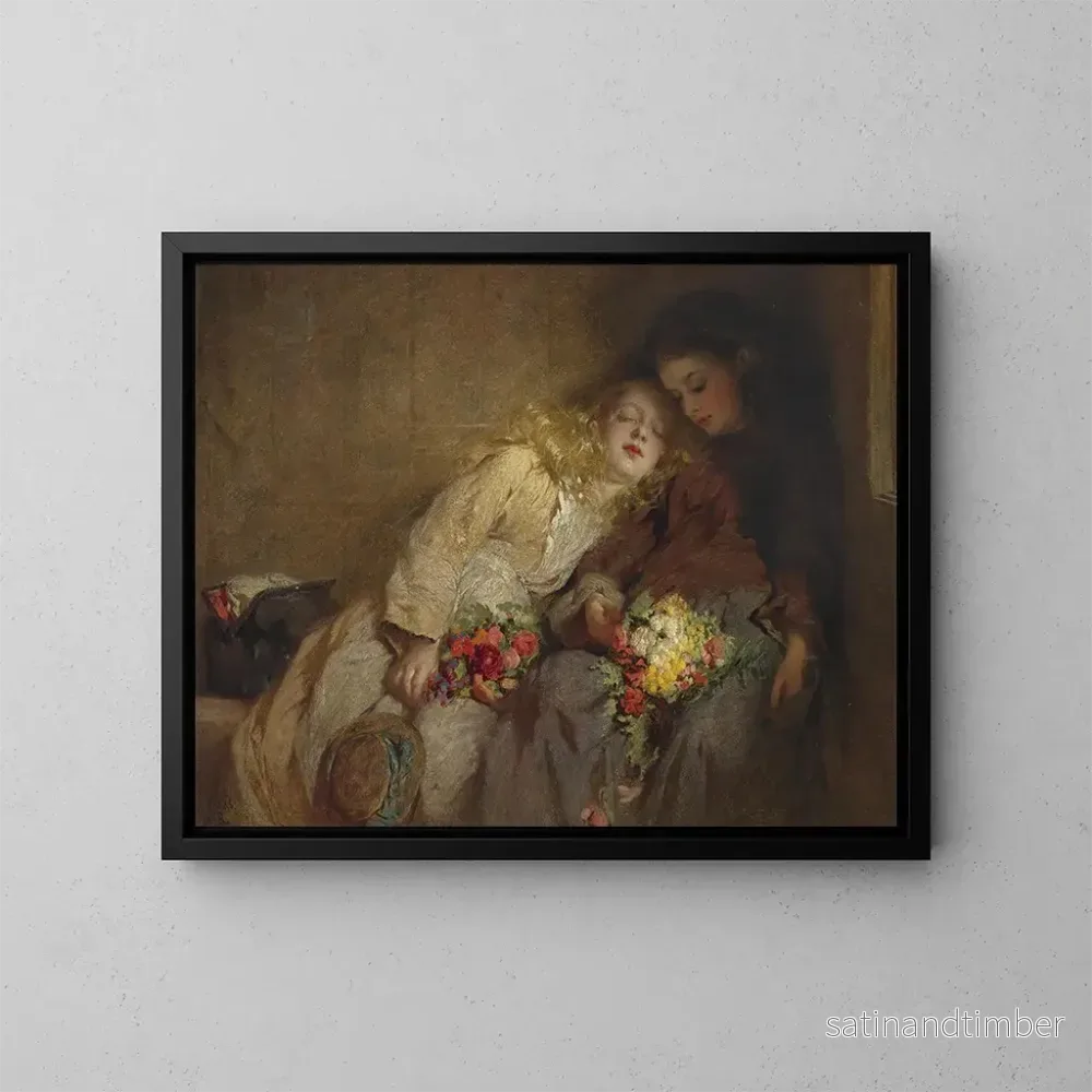 Reproduktion av målningen Le retour à la maison - George Elgar Hicks