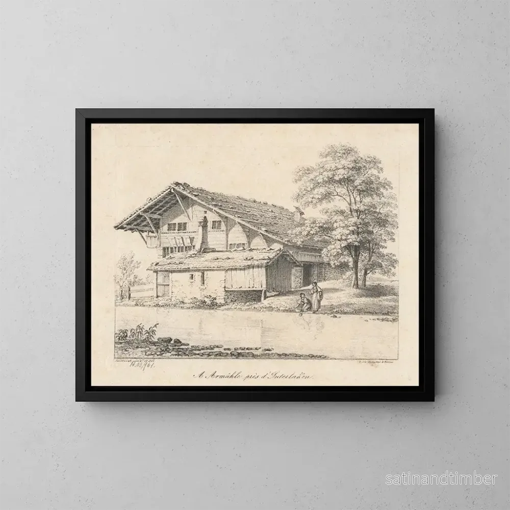 Reproduktion av målningen En armé nära Interlaken - Jacques Henri Juillerat