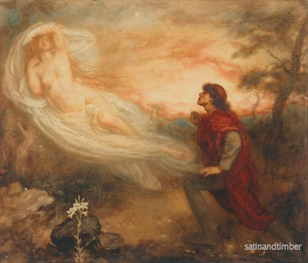 Reproduktion av målningen Le rêve des poètes. La quête de l'idéal - Henry John Stock - Bild 2