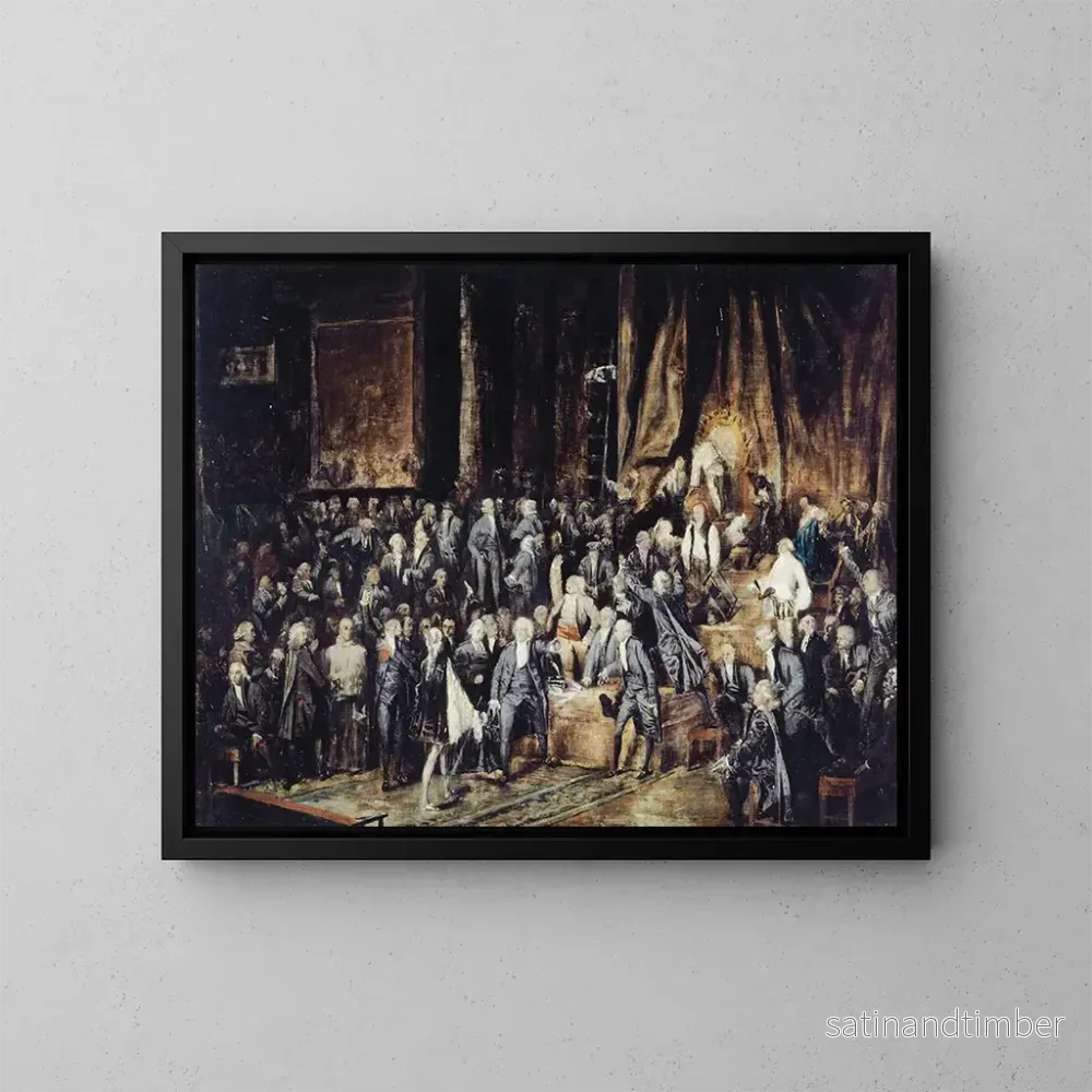 Reproduktion av målningen av Le marquis de Deux-Brz och Mirabeau den 23 juni 1789 - Paul Marc Joseph Chenavard