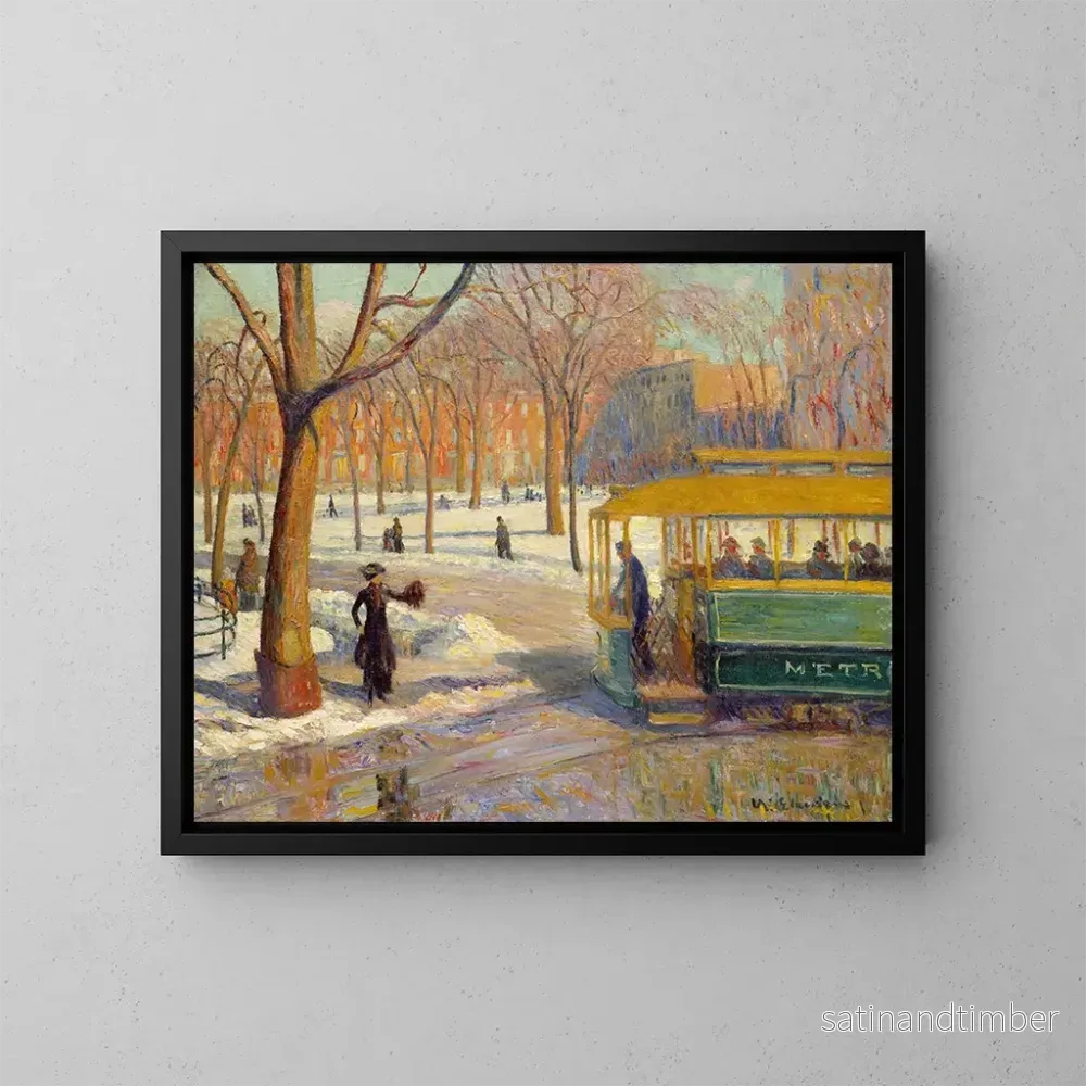 Reproduktion av målningen La voiture verte - William James Glackens
