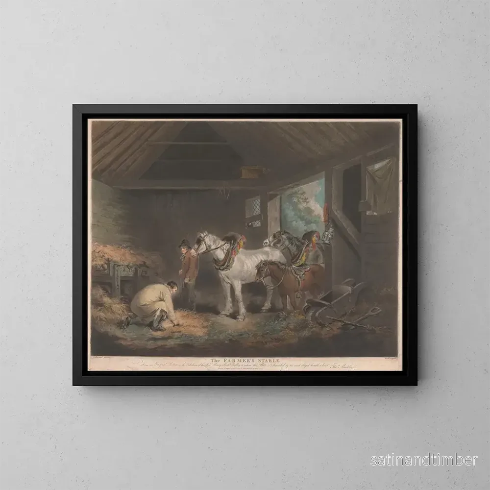 Reproduktion av målningen Lantgårdsstallet - George Morland