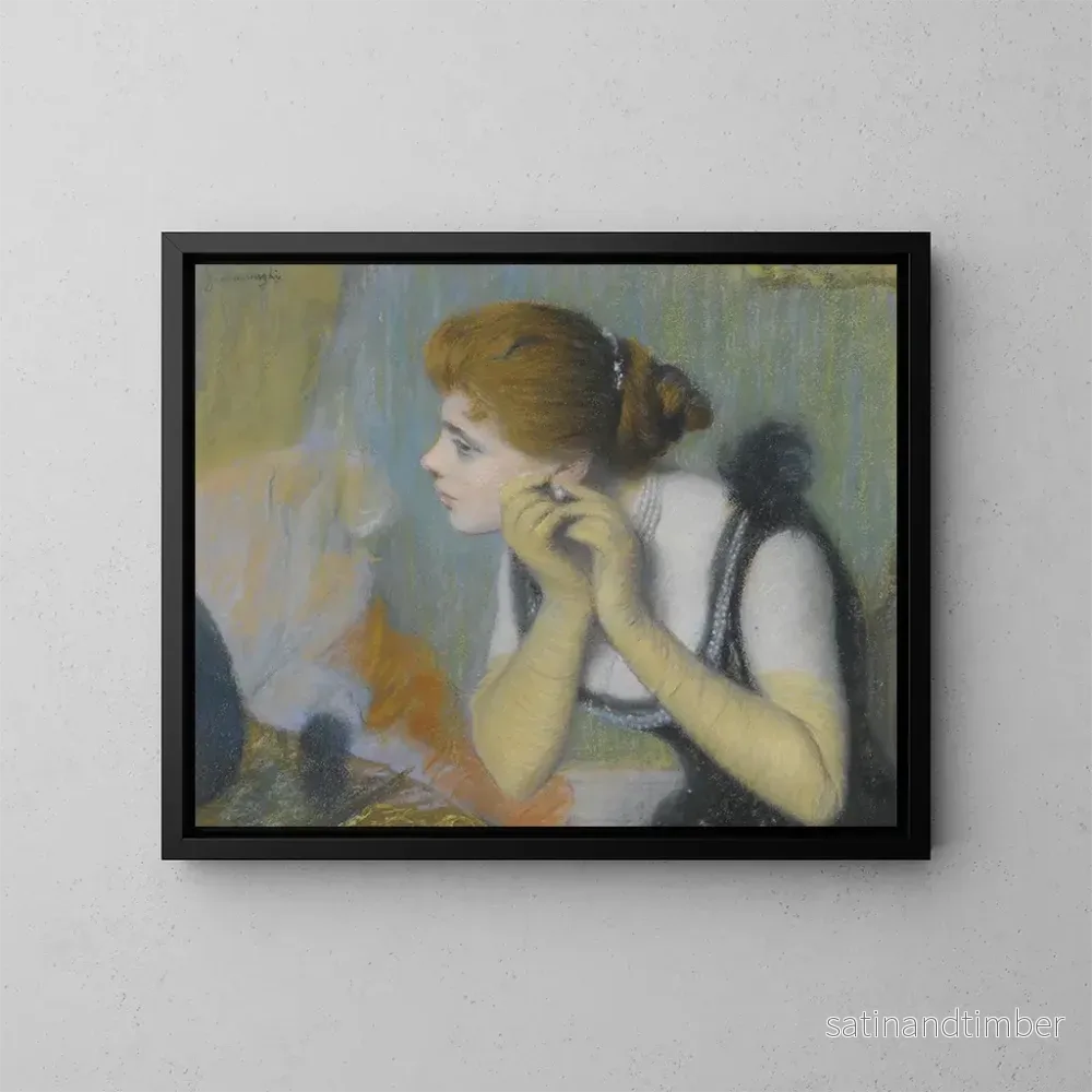 Reproduktion av målningen La perle - Federico Zandomeneghi