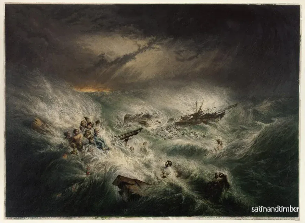 Reproduktion av målningen Le naufrage de la Reliance, 12 novembre 1842 - George Baxter - Bild 2