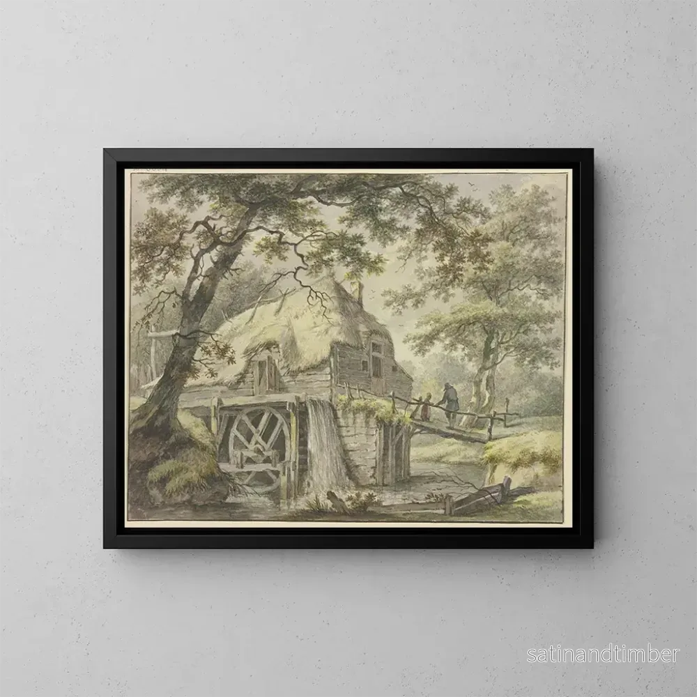 Reproduktion av målningen av kvarn i skogen - Pieter Pietersz Barbiers