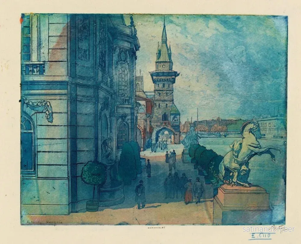 Reproduktion av målningen Le pavillon de l'Autriche-Hongrie - Pierre-Marcel Roy - Bild 2