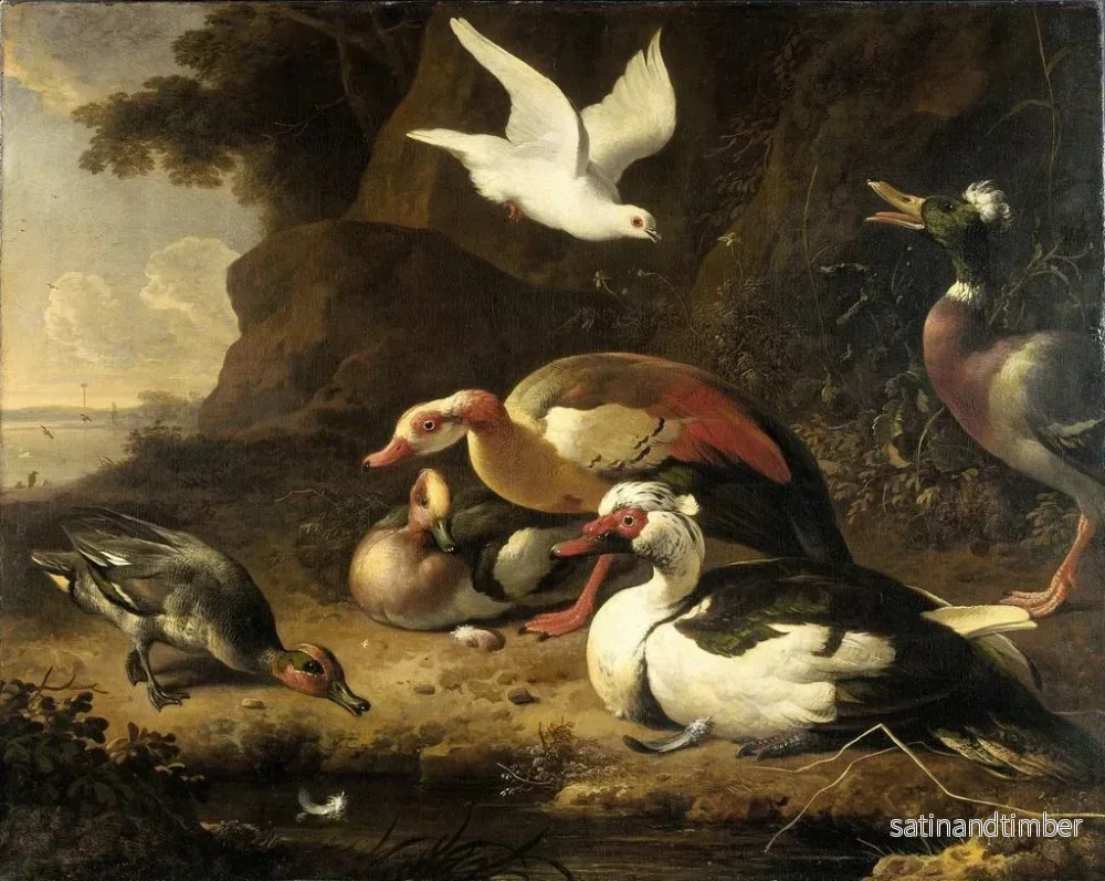 Reproduktion av målningen Kanadagäss - Melchior d'Hondecoeter - Bild 2