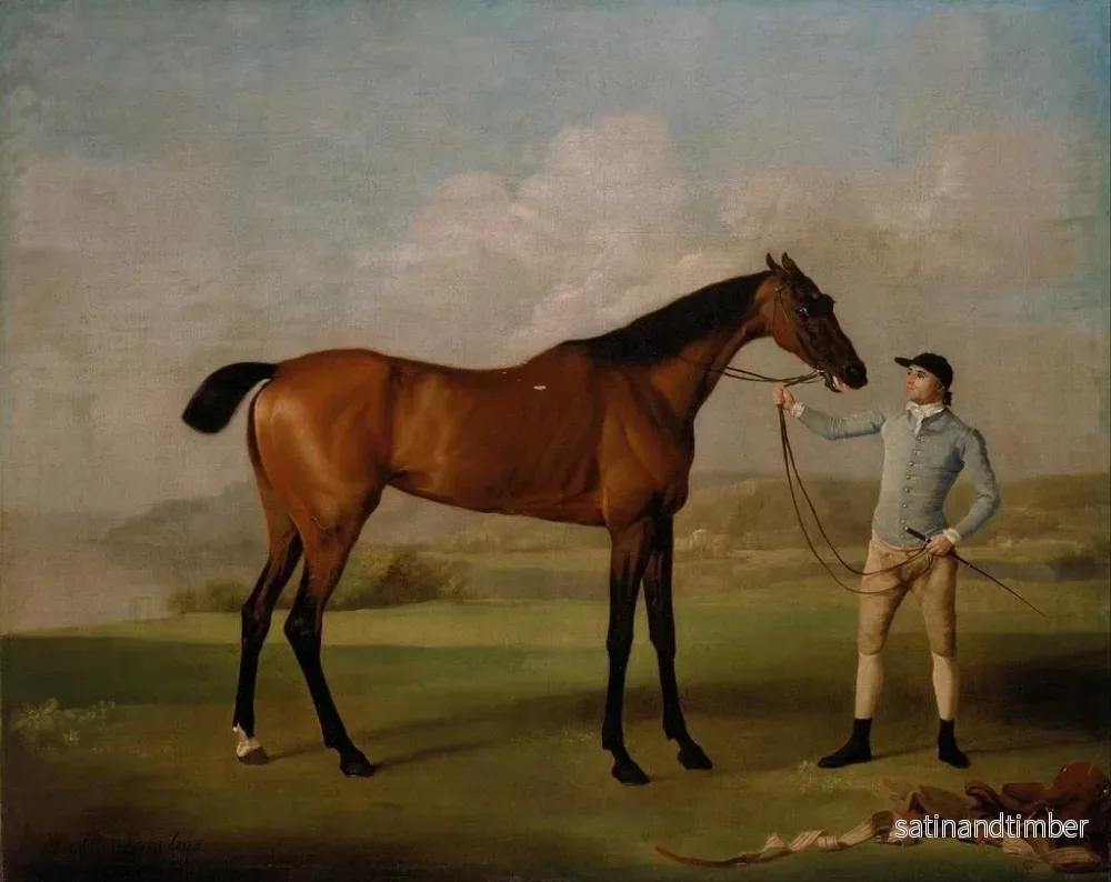 Reproduktion av målningen Molly Longlegs med sin jockey - George Stubbs - Bild 2