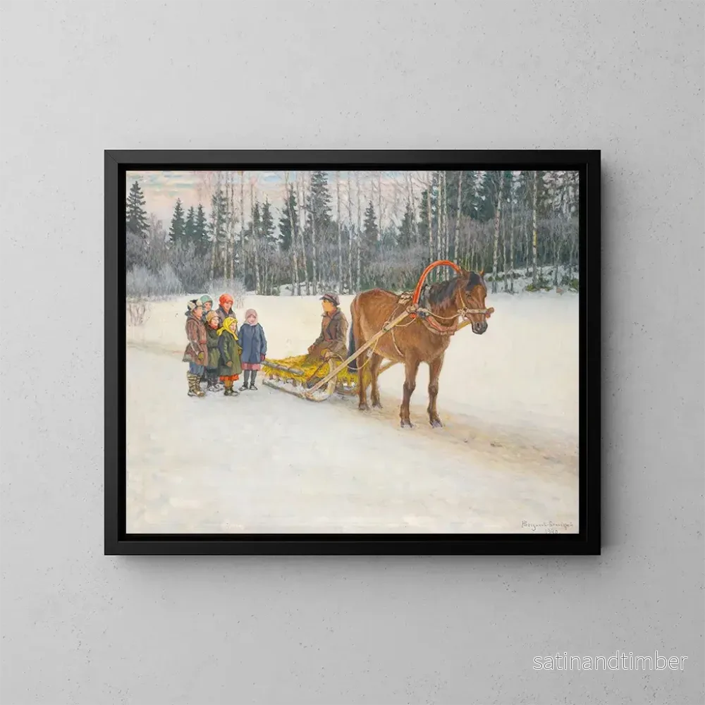 Reproduktion av målningen Traîneau d’hiver avec des enfants – Nikolai Bogdanov-Belsky Reproduktion av målningen Traîneau d’hiver avec des enfants – Nikolai Bogdanov-Belsky