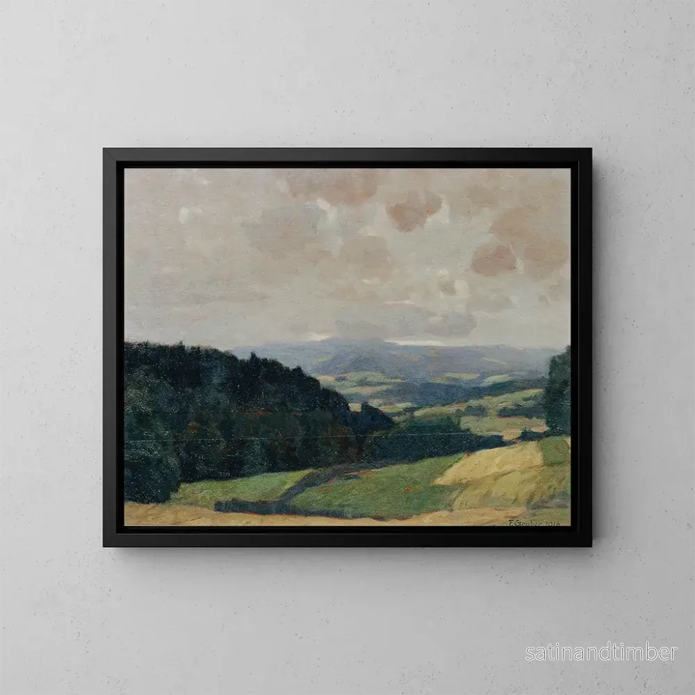 Reproduktion av målningen Vallée tranquille - Franz Ignaz Peter Gruber