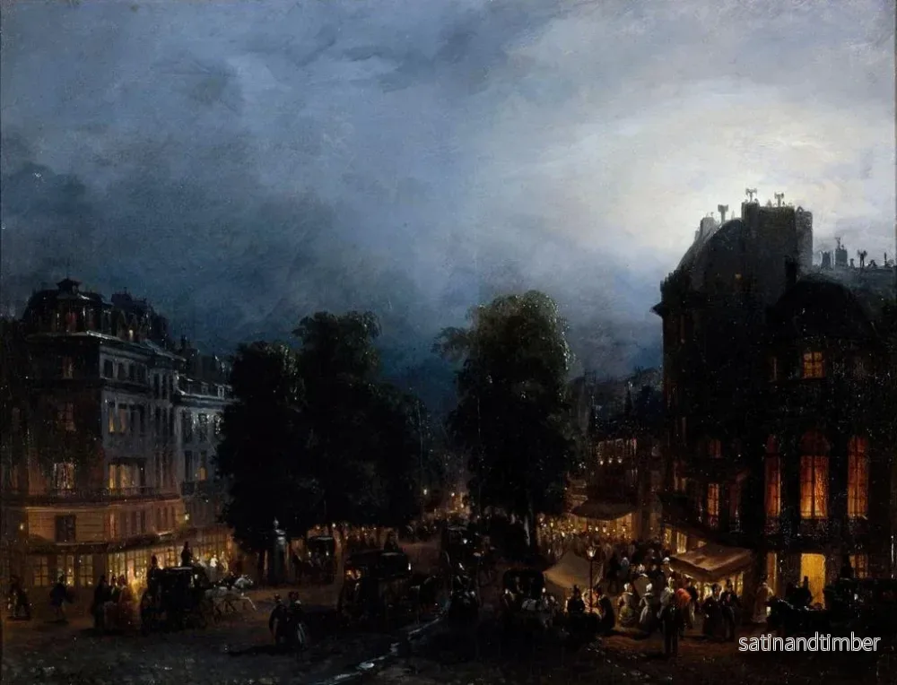 Reproduktion av målningen Le boulevard des Italiens la nuit - Domenico Ferri - Bild 2