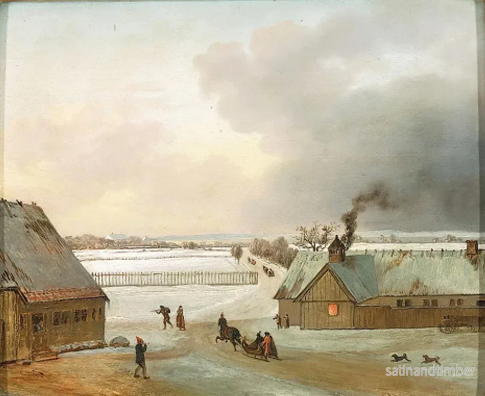 Reproduktion av målningen Vue d'hiver de Selyst depuis Ordrup avec un traîneau à neige - Jens Juel - Bild 2