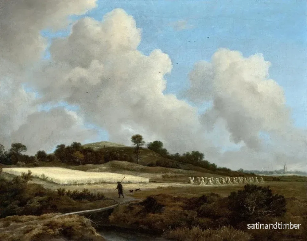 Reproduktion av målningen Vue de champs de blé avec une ville au loin - Jacob van Ruisdael - Bild 2