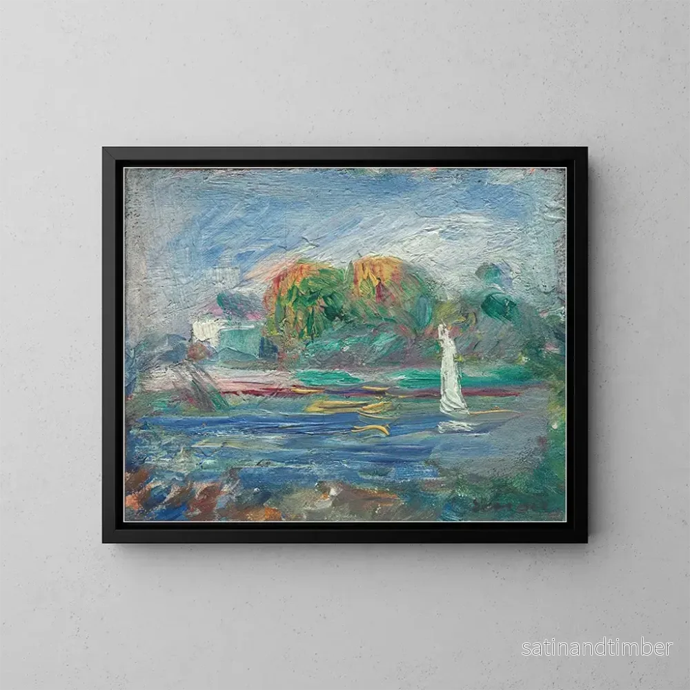 Reproduktion av målningen La rivière bleue - Pierre-Auguste Renoir