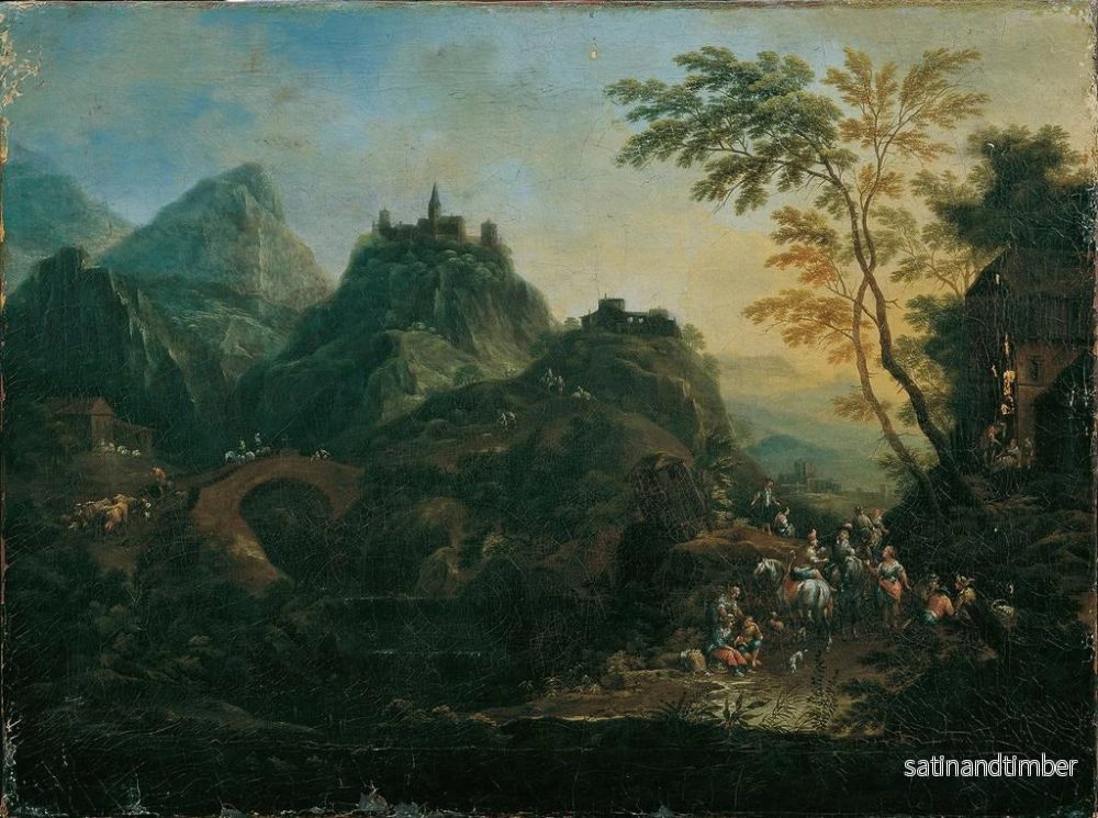 Reproduktion av målningen landskapsalpin ideal med bro - Maximilian Joseph Schinnagl - Bild 2
