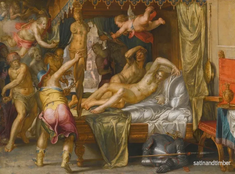 Reproduktion av målningen Mars och Venus överraskade av Vulcan - Joachim Wtewael - Bild 2