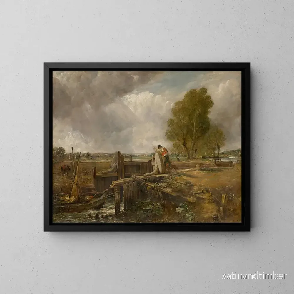 Reproduktion av målningen Studie av en båt som passerar en sluss – John Constable Reproduktion av målningen Studie av en båt som passerar en sluss – John Constable